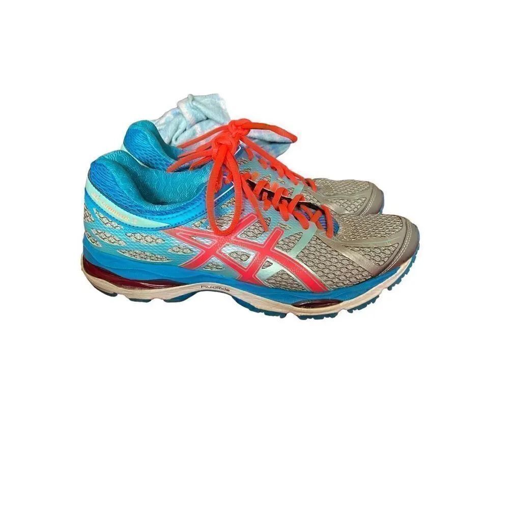 ASICS ￼women’s gel cumulus 17, gray and blue running shoes size 9 ￼
